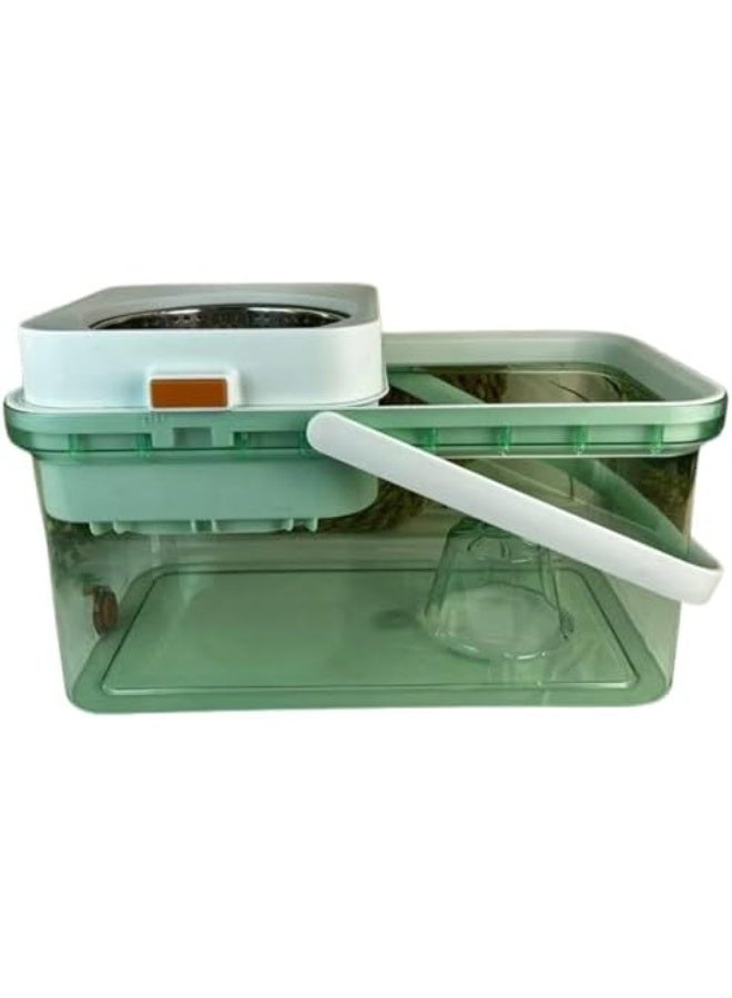 Large Clear Acrylic Cleaning Bucket - Advanced mopping system with smart drain hole and 2 microfiber replacements for a super shine clean. - Image 2