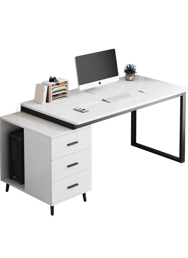 JCB CHIC - Home Office Desk,Corner Desk with File Drawers and Storage Shelves,Large Reversible Computer Desks Writing Study Table Workstation 120×60×75CM - Image 1