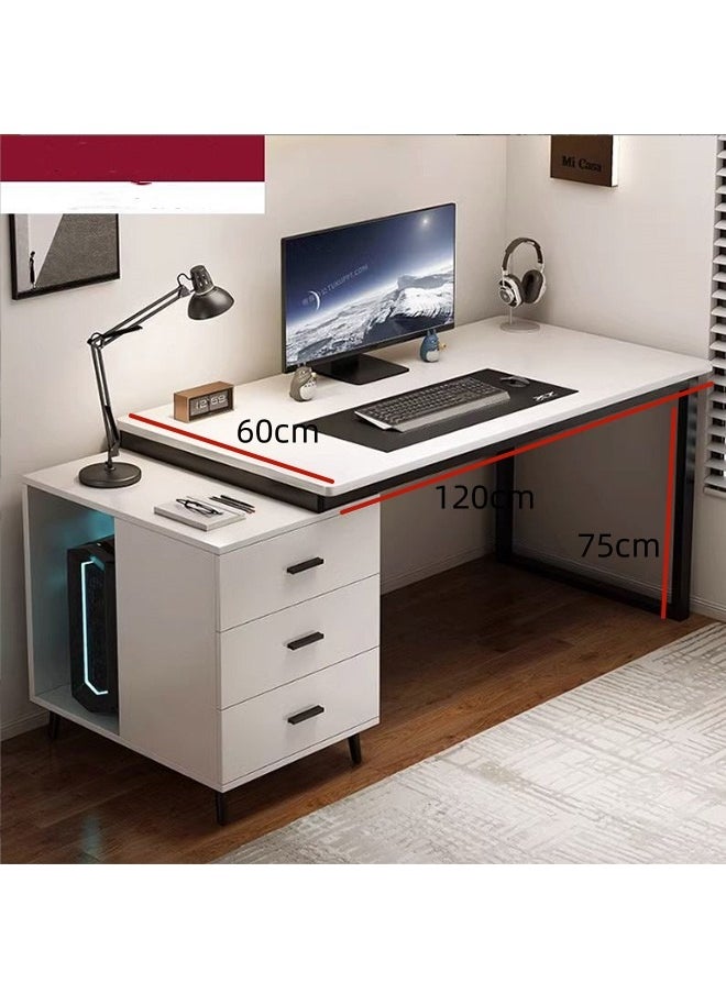 JCB CHIC - Home Office Desk,Corner Desk with File Drawers and Storage Shelves,Large Reversible Computer Desks Writing Study Table Workstation 120×60×75CM - Image 1