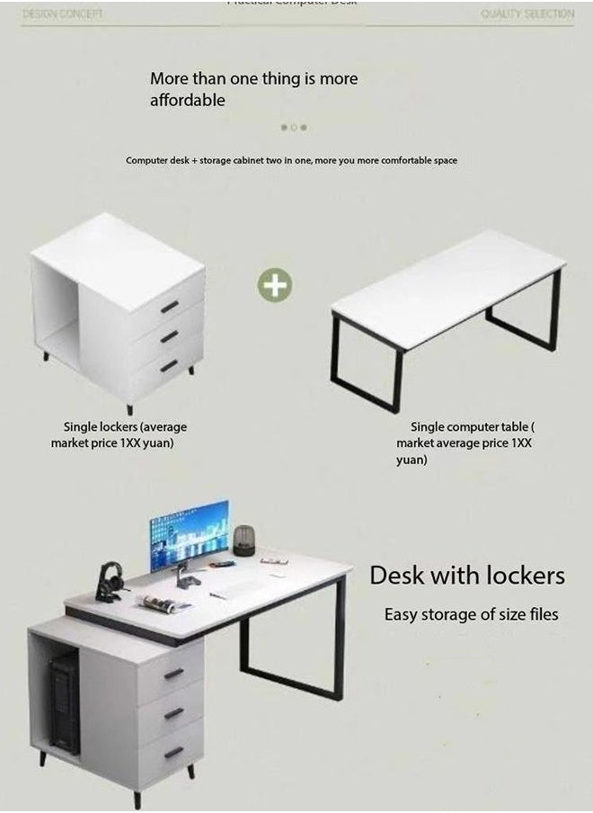 JCB CHIC - Home Office Desk,Corner Desk with File Drawers and Storage Shelves,Large Reversible Computer Desks Writing Study Table Workstation 120×60×75CM - Image 1