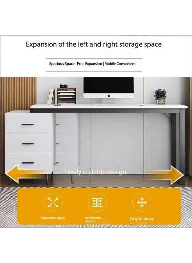 JCB CHIC - Home Office Desk,Corner Desk with File Drawers and Storage Shelves,Large Reversible Computer Desks Writing Study Table Workstation 120×60×75CM - Image 1