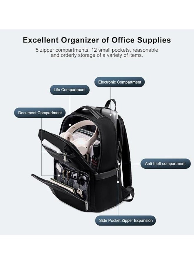 Arctic Hunter Nylon Laptop Backpack for Men Women 5 Zipper Compartments 20L 15.6" Laptop Pocket Shockproof Water-repellent Anti-theft Organizers for Travel Office Commuting - Image 3