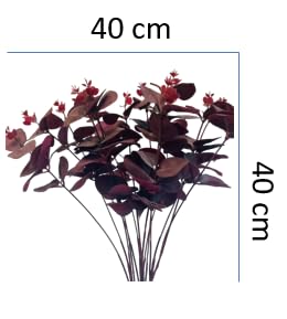 Generic Indus Decor Artificial Eucalyptus Bunch Decorative Items for Home Dcor Living Room Bedroom Office Table Top Centerpiece Wedding Decoration 16 Sticks Maroon  - Image 2