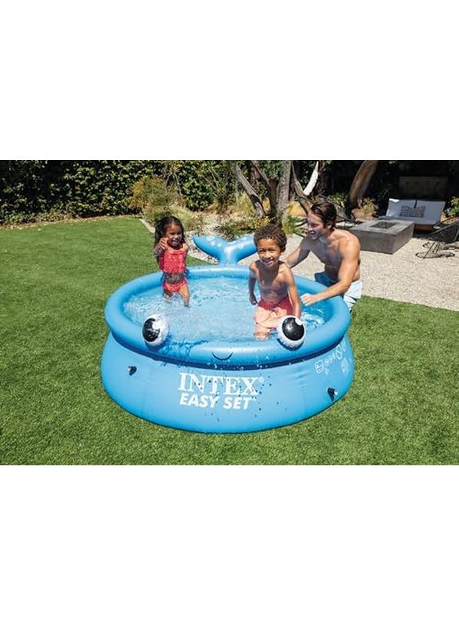 انتكس 26102Eh Jolly Whale Easy Set حوض سباحة قابل للنفخ: 6 أقدام × 20 بوصة - مادة مقاومة للثقب - نفخ سريع - سعة 232 جالون - عمق الماء 16 بوصة - Image 2