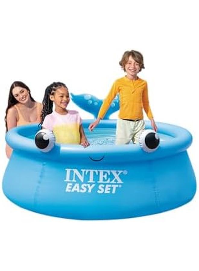 انتكس 26102Eh Jolly Whale Easy Set حوض سباحة قابل للنفخ: 6 أقدام × 20 بوصة - مادة مقاومة للثقب - نفخ سريع - سعة 232 جالون - عمق الماء 16 بوصة - Image 3