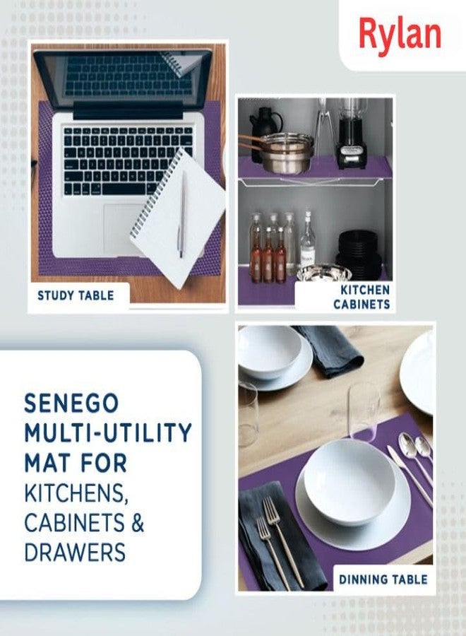 Rylan (45 cm x 5 m) Multipurpose Anti-Slip Mat, Sheet for Fridge, Kitchens, Cupboard, Drawers, Shelf Liner | Super Strong EVA, Water Resistant (Diamond Texture, Purple) - Image 2