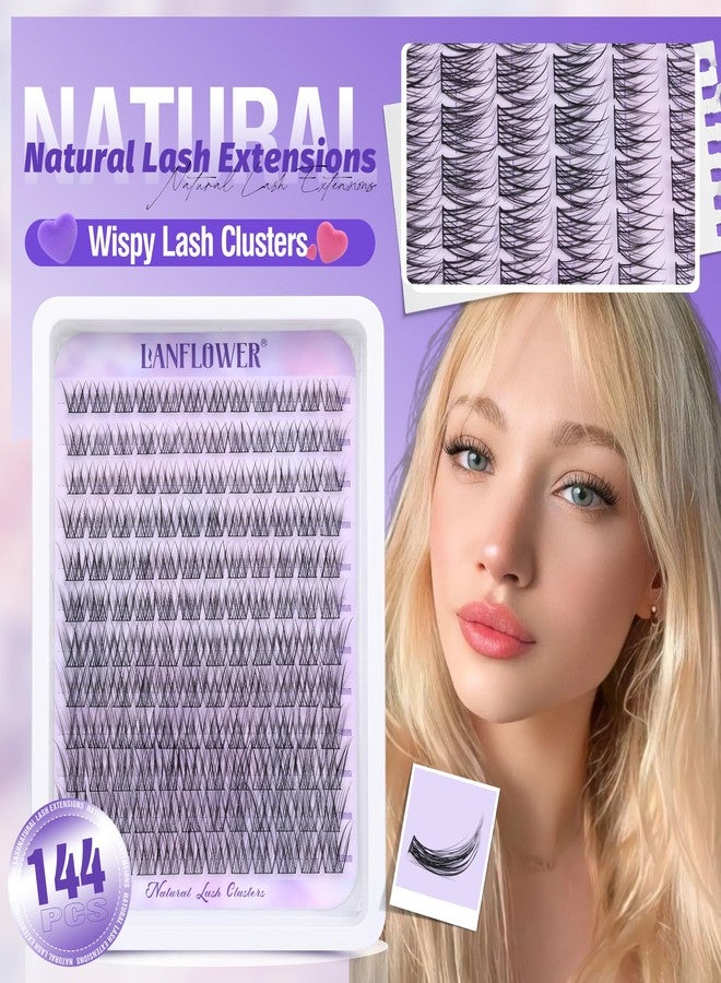 LANFLOWER Lash Extension Kit Natural Lash Clusters Kit Wispy Eyelash Extension kit with Lash Bond and Seal and Lash Remover Eyelash Clusters Kit C Curved Individual Lashes by Lanflower - Image 2