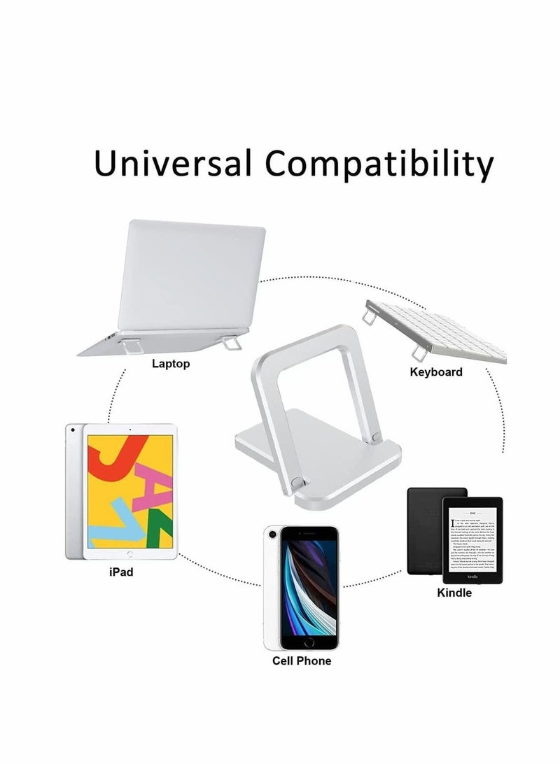 Y&D 2 Pack Portable Keyboard Riser, Ergonomic Invisible Laptop Stand Aluminum Computer Holder for Desk Compatible with 17 Inch Notebook Computer, MacBook Air Pro, Dell, Lenovo, HP (Silver)  - Image 5
