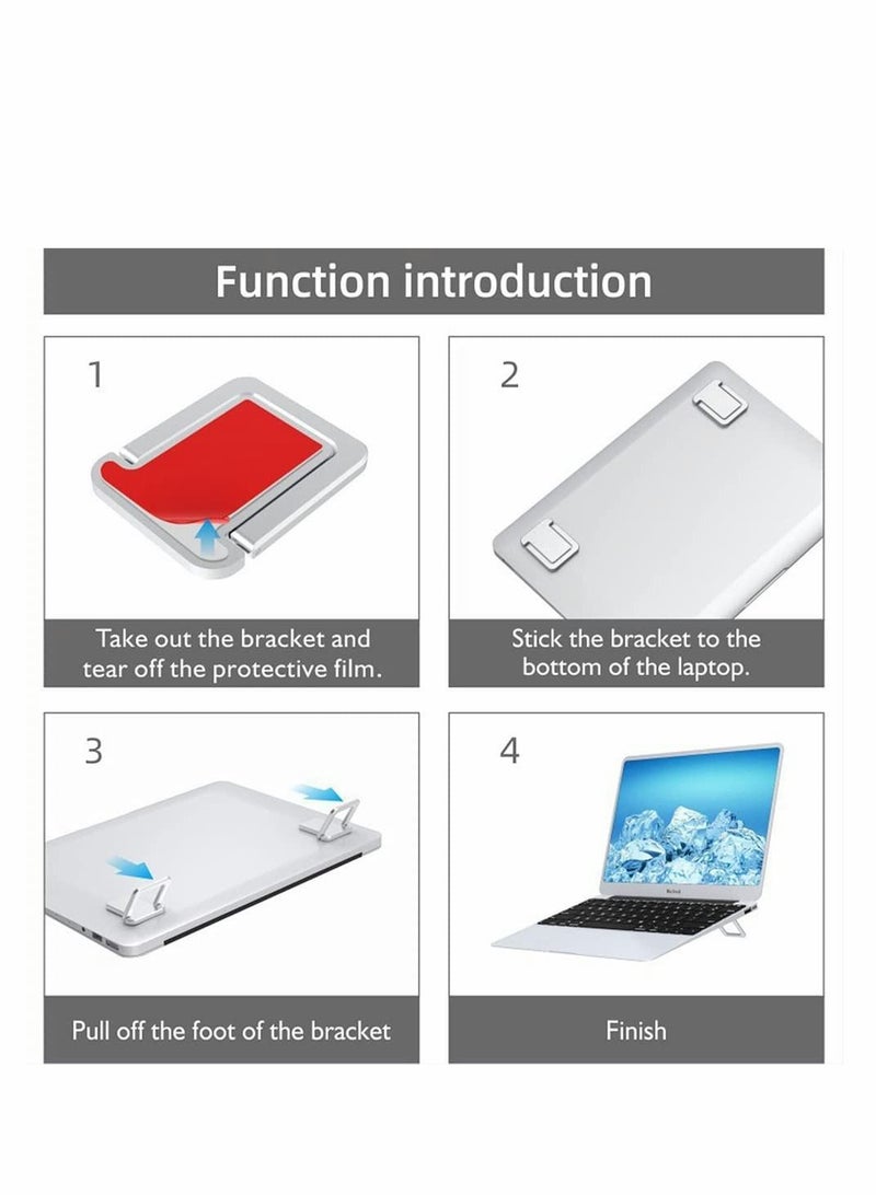 Y&D 2 Pack Portable Keyboard Riser, Ergonomic Invisible Laptop Stand Aluminum Computer Holder for Desk Compatible with 17 Inch Notebook Computer, MacBook Air Pro, Dell, Lenovo, HP (Silver)  - Image 3
