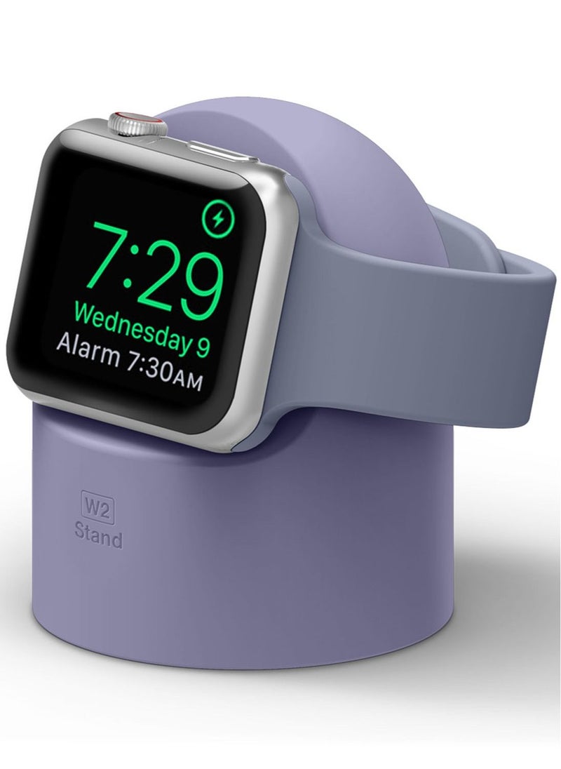 Elago - W2 Stand for Apple Watch Charger Stand compatible with Apple Watch Ultra, Series 8/SE2/7/6/SE/5/4/3/2/1 (49mm,45mm,44mm,42mm,41mm,40mm,38mm) - Lavender Grey - Image 1