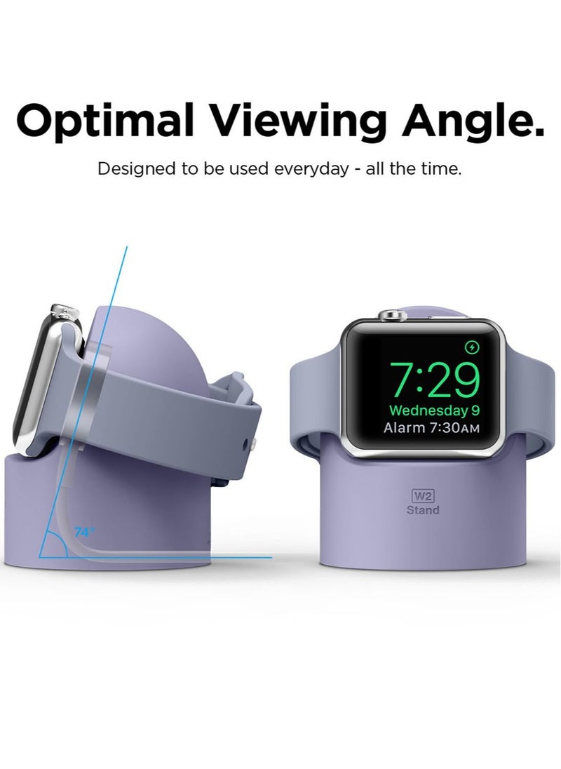 Elago - W2 Stand for Apple Watch Charger Stand compatible with Apple Watch Ultra, Series 8/SE2/7/6/SE/5/4/3/2/1 (49mm,45mm,44mm,42mm,41mm,40mm,38mm) - Lavender Grey - Image 1
