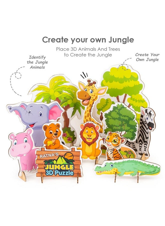 Ratna's Zoology to Create 3D Jungle with Printed Wooden Cutouts Learning & Educational Game for Kids & Toddlers - Image 2