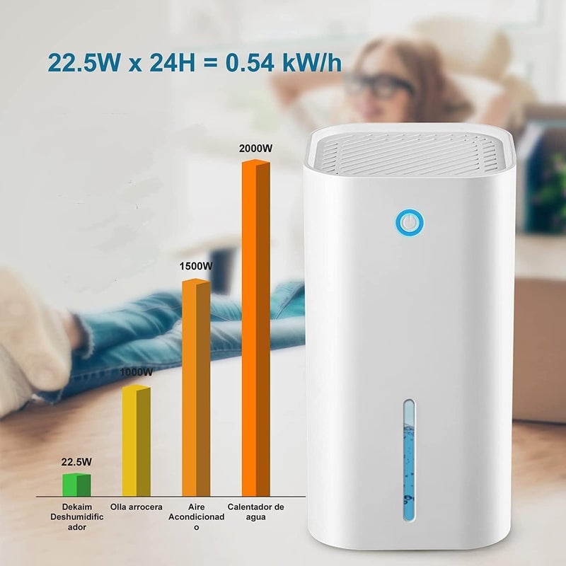 TDOO Household Electric Dehumidifier - 850ml Sleep Mode Portable Compact Ultra Quiet Dehumidifier 36dB Auto Shut-Off for Wet Home, Bedroom, Bedroom, Wardrobe, - Image 4