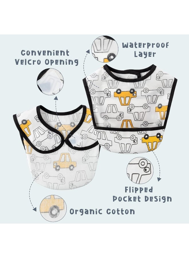 2ooya 6 Pcs Baby Feeding Bibs Toddler Waterproof Bib Set with Crumb Catcher Pocket Infant Adjustable Baby Teething Bib Babies Food Bibs Keepsake Gift for Baby Shower Christmas New Year, 6-12 Months - Image 3