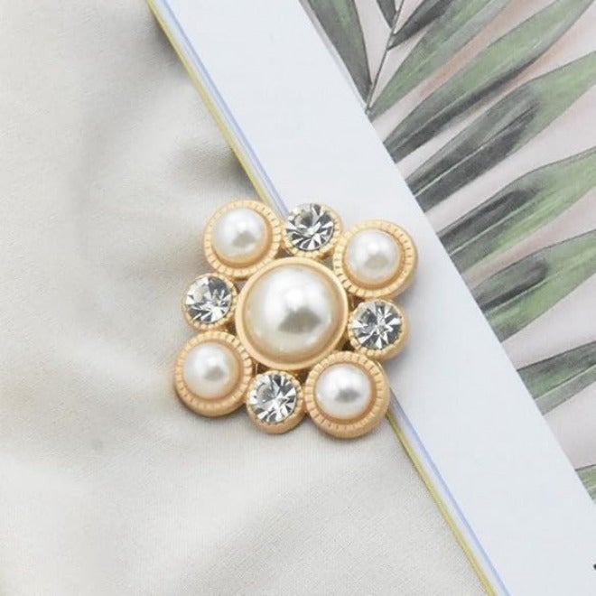 18-25MM 10PCS Coat Pearl Flower Buttons Coat Pearl Buttons for Sewing White Flat(9# Style,32L=20.0MM) - Image 1