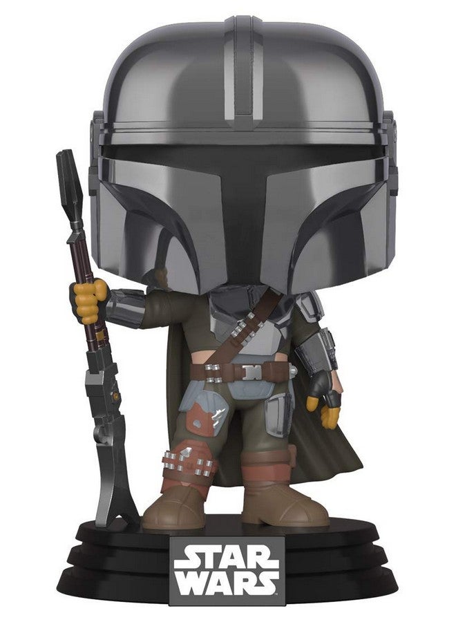 Funko فنكو بوب! ستار وورز: الماندلوري - الماندلوري (كروم)، حصري من أمازون - Image 1