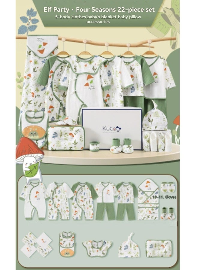 بيوينتي 22PCS مجموعة هدايا الأطفال حديثي الولادة ، مجموعة هدايا Layette حديثي الولادة ، مجموعة ملحقات ملابس الأطفال للأولاد والبنات ، القطن الممتاز. - Image 2
