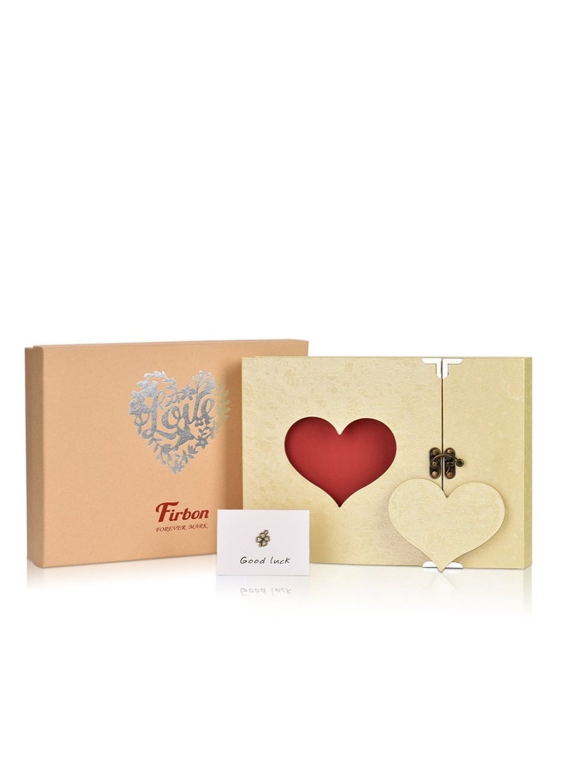 Excefore ألبوم صور سكربوك مع علبة هدية، غلاف DIY مع جيب للصور، ألبوم غلاف صلب بشريط حريري، كتاب ذكريات مُخصص للضيوف/الزفاف/الطفل/ذكرى الزواج/السفر (بيج) - Image 3