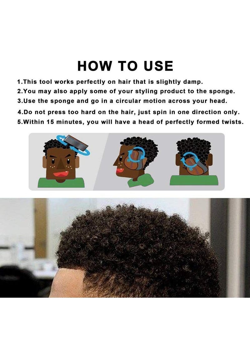 FASHION HOME Afro Hair Sponge Barber Brush for Hair Men Women With Hair Twist Curl Comb  - Image 4