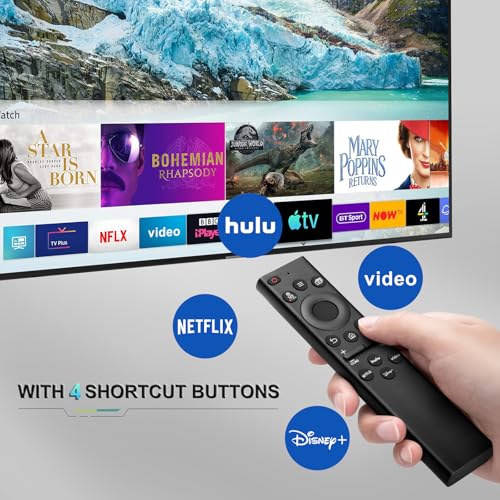 EWO'S Universal Remote Control Compatible For All Samsung Tv Led Qled Uhd Suhd Hdr Lcd Frame Curved Solar Hdtv 4K 8K 3D Smart Tvs, With Buttons For Netflix, Prime Video, Www, Black - Image 3