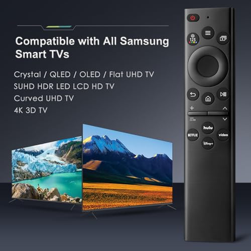 EWO'S Universal Remote Control Compatible For All Samsung Tv Led Qled Uhd Suhd Hdr Lcd Frame Curved Solar Hdtv 4K 8K 3D Smart Tvs, With Buttons For Netflix, Prime Video, Www, Black - Image 2