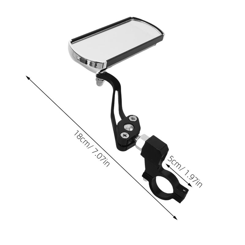 Aluminum Bike Mirrors 360 Rotatable Wide Angle Rear View For Cycling Safety 1 Pair Black - Image 3