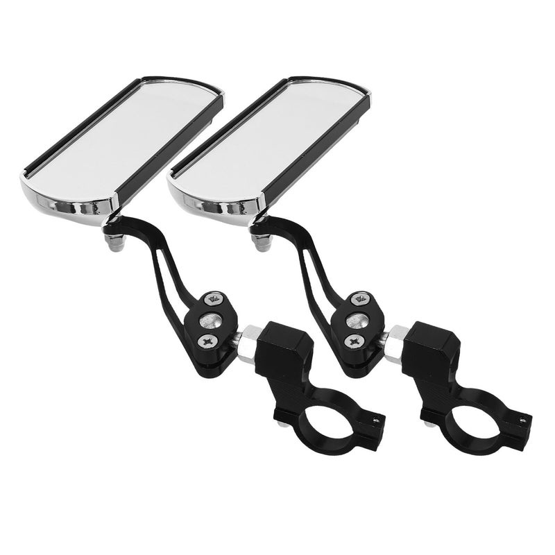 Aluminum Bike Mirrors 360 Rotatable Wide Angle Rear View For Cycling Safety 1 Pair Black - Image 2