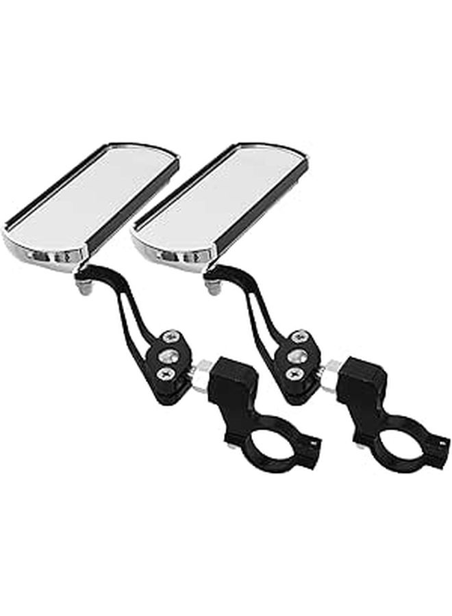 Aluminum Bike Mirrors 360 Rotatable Wide Angle Rear View For Cycling Safety 1 Pair Black - Image 1