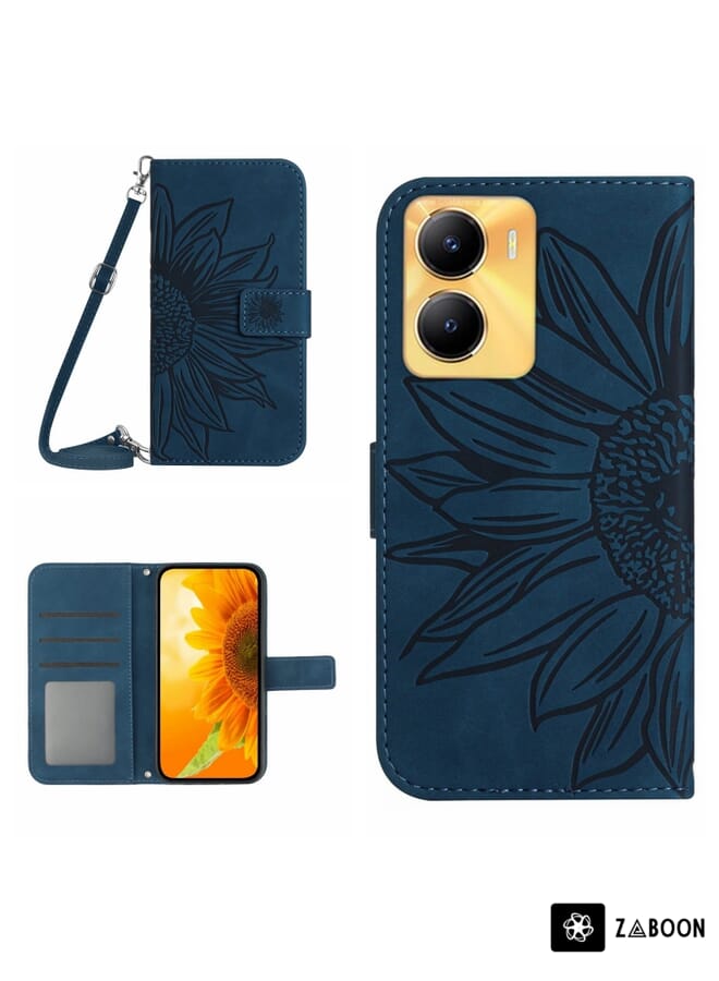 Zaboon Protective Case For Samsung Galaxy A54 5G GOOSPERY BLUE MOON Crazy Horse Texture Leather - Image 1