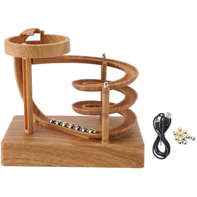 NOENNULL Art Perpetual Motion Machine, Not Stop Rolling Ball Toy, Science Physics Desk Gadget, December Fascinating Office Home Decor, Education Toy Toy Stress Relief Office Decoration - Image 1