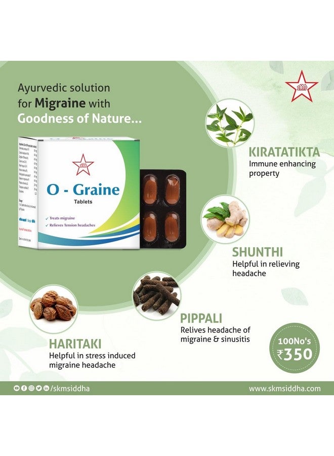 SKM أقراص SKM O-Graine 10 * 10 نفاثات | تعالج الصداع النصفي | تخفف من صداع التوتر - Image 2