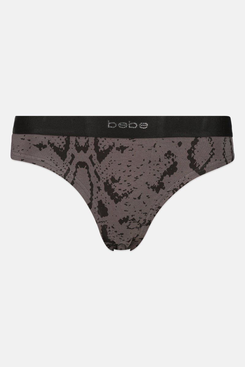 bebe Women 3 Packs Graphic Print Thong Panty Set, Multicolor - Image 2