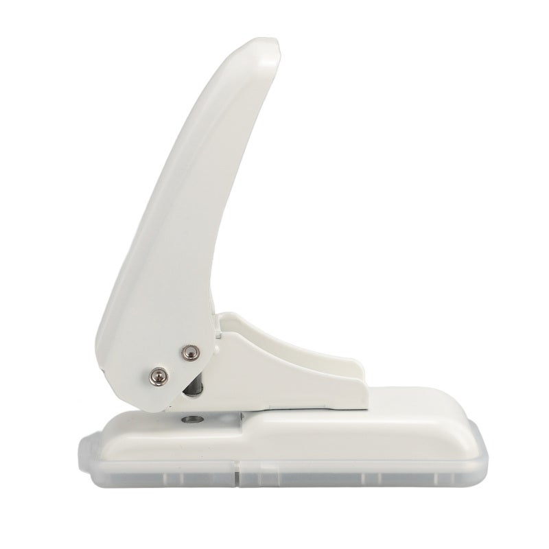 Single Hole Puncher: 5.5mm Round Hole, Full Metal Pointed Core, 40 Pages Capacity, Ergonomic Handle, Compact Lockable Design With Paper Scraps Box - Versatile Punch Tool For Home Office School Craft U - Image 1
