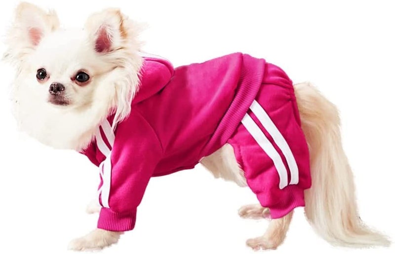 MeowWow Small Puppy Dog Hoodie Sweater 4 Legs Dogs Jumpsuit Fleece Sweatshirt Pet Outfit Girl Winter Clothes Cotton Hoodies for Small Medium Dogs Cats Apparel - Image 2