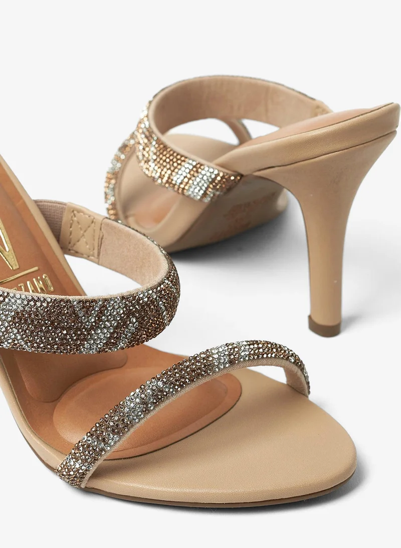 VIZZANO Beige Block Heel Sandals for Women – Stylish Ladies Heels Sandals for Everyday Wear for Women | Best Price UAE