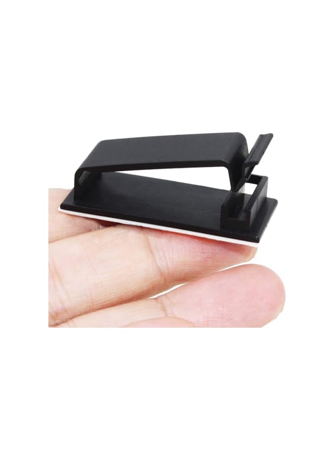 PROMASS 50Pcs Self Adhesive Cable Management Clips, Cable Organizers Wire Clips Cord Holder for TV PC Ethernet Cable Under Desk Home Office - Image 3