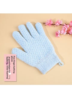 Exfoliating Bath Gloves Home Use Back Scrubbing Mud Rubbing Bath Towel SPA Bath Special Gloves Skin Softening Handwear light blue (single)