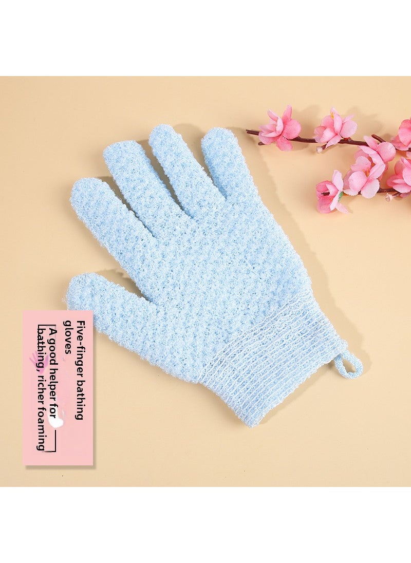 Generic - Exfoliating Bath Gloves Home Use Back Scrubbing Mud Rubbing Bath Towel SPA Bath Special Gloves Skin Softening Handwear light blue (single) - Image 1