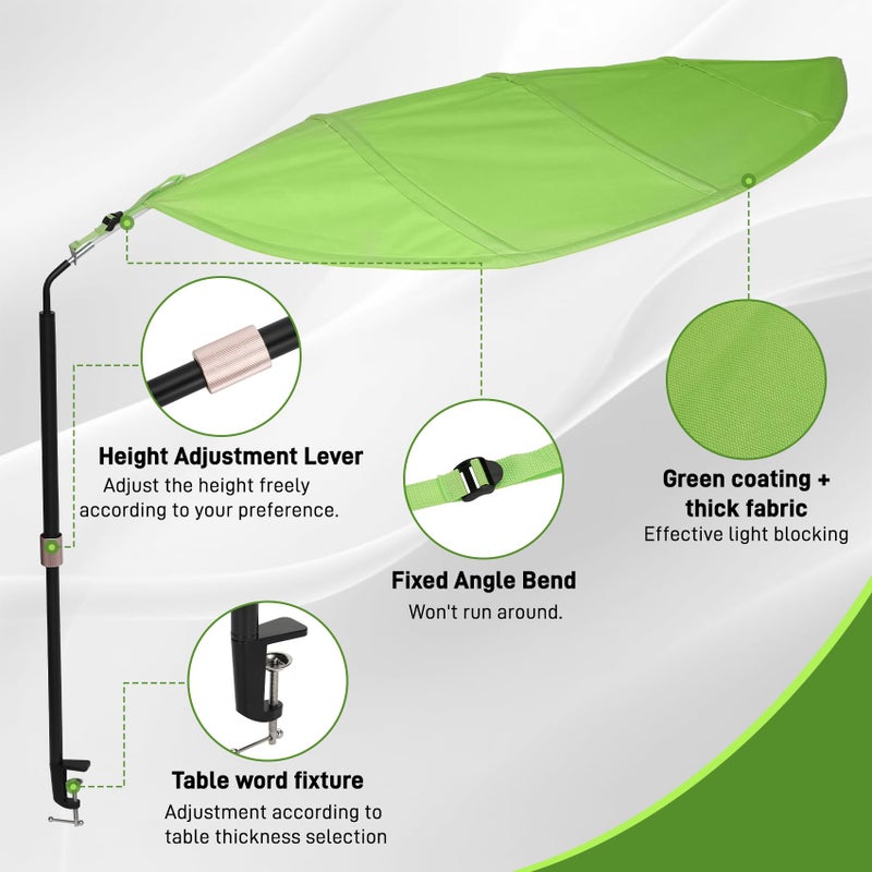P Polerden Green Leaf Office Cubicle Light Shield and Desk Shade (Cubicle Shade) â€“ Adjustable, UV-Resistant â€“ Blocks Overhead Light, Glare and AC Airflow, Ideal for Light Sensitive Workers - Image 4