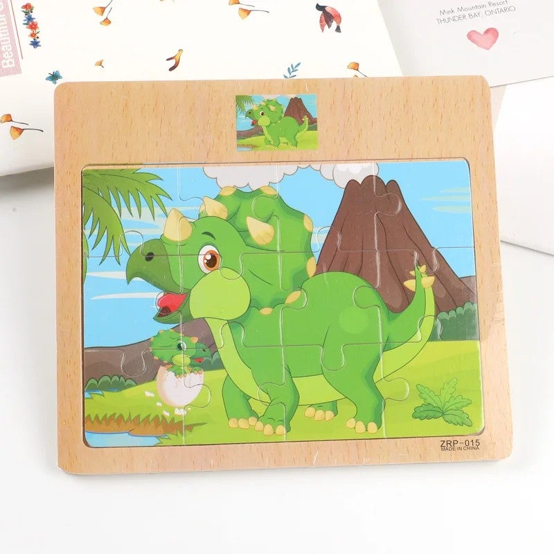 Bluejw 12 Pieces   Trending Kids  Baby  Wooden Intelligent Toys for Boys and Girls Learning  Brain Puzzle Game - Image 1