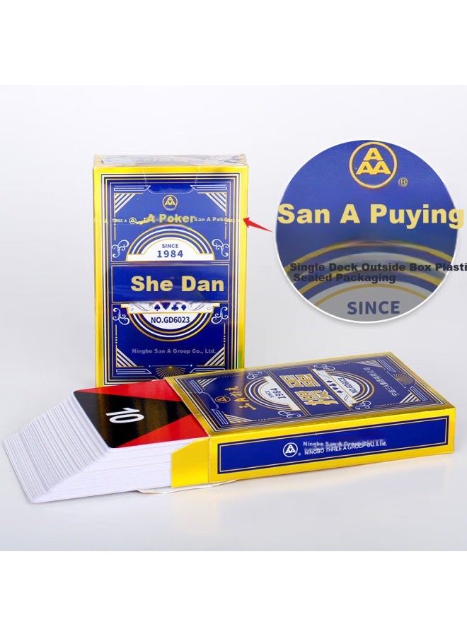 Aaa Guandan Playing Cards Three A 3a Blue Core Paper Adult Entertainment Loose Pack Gd6023 Blue Ten Decks - Image 3