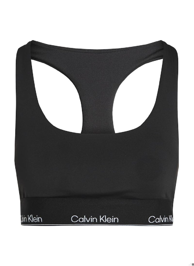 CALVIN KLEIN - Women's Medium Impact Sports Bra - Polyester, Black - Image 1