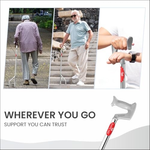 EASYCARE® Premium Walking Stick | Lightweight Aluminium with 10 Height Levels Adjustable | Ergonomic Handle, Anti-Slip Base | Support for Old Age Seniors, Men, Women & Patients (High Rise 3 Legs) - Image 5