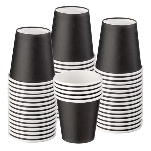 Mnuizu 50 Pack 3 oz Paper CupsDisposable Bathroom CupsMouthwash CupsEspresso CupsSmall Paper Cups Ideal for BathroomPartyPicnic etc Black