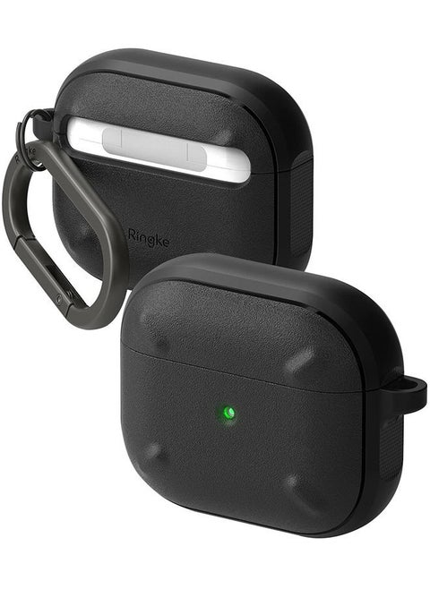 Protective Shockproof Onyx Case with Keychain Carabiner for Apple AirPods 3rd Gen Black