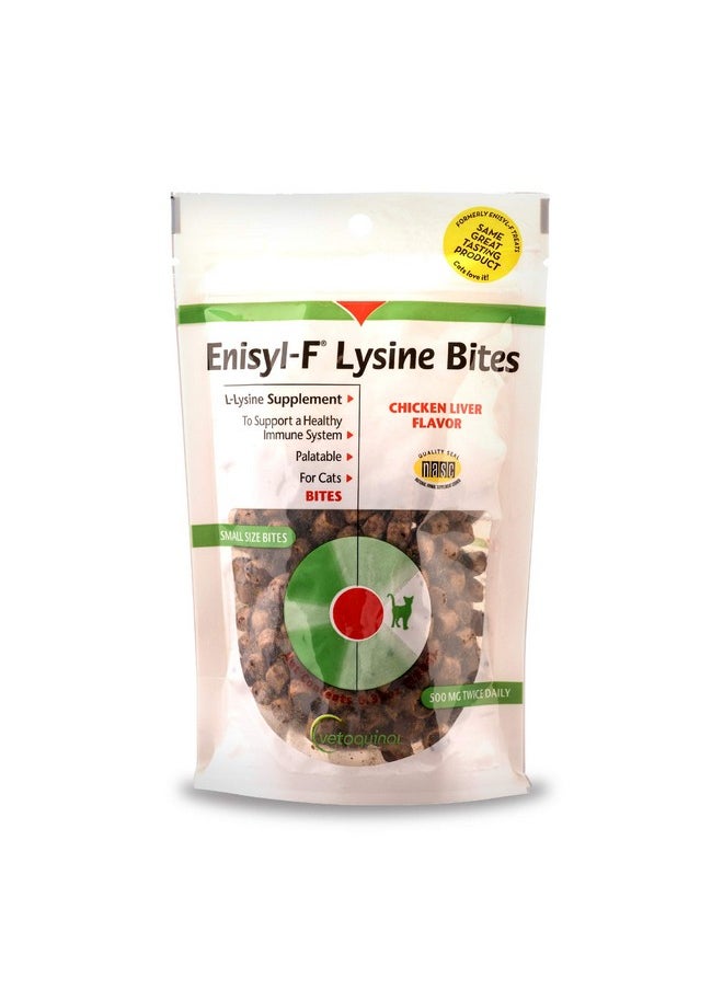 Vetoquinol - Vetoquinol Enisyl-F Lysine Bites: L-Lysine Chews for Cats & Kittens - Chicken Liver-Flavor, 6.4oz (180g) Reclosable Bag - Image 1