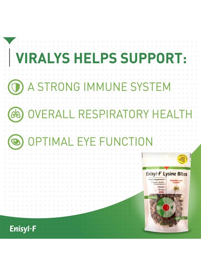 Vetoquinol - Vetoquinol Enisyl-F Lysine Bites: L-Lysine Chews for Cats & Kittens - Chicken Liver-Flavor, 6.4oz (180g) Reclosable Bag - Image 1