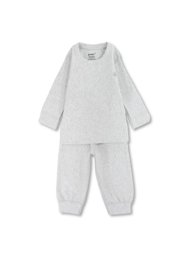 Junior Unisex Baby Cotton Thermal Set – Grey - Image 1