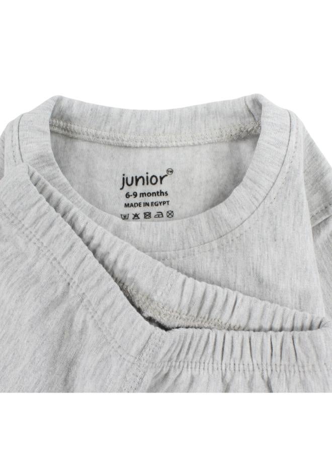 Junior Unisex Baby Cotton Thermal Set – Grey - Image 3