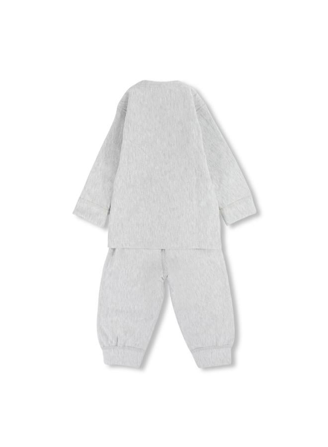 Junior Unisex Baby Cotton Thermal Set – Grey - Image 2